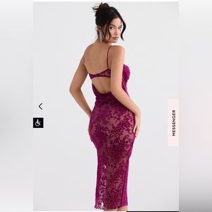 CRANBERRY DEVORE MIDI DRESS. NEW WITH TAG